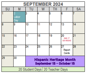 District School Academic Calendar for Western Hills Elementary for September 2024