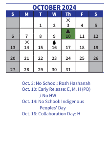 District School Academic Calendar for Walsh Middle for October 2024