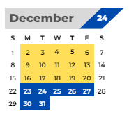District School Academic Calendar for Custer Baker Middle School for December 2024