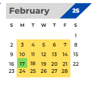 District School Academic Calendar for Custer Baker Middle School for February 2025