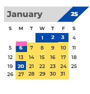 District School Academic Calendar for Custer Baker Middle School for January 2025