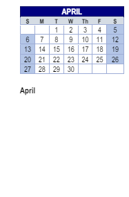 District School Academic Calendar for Thompson Crossing Elementary Schl for April 2025