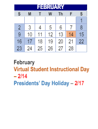 District School Academic Calendar for Thompson Crossing Elementary Schl for February 2025