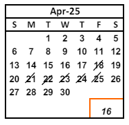 District School Academic Calendar for Chadbourne (joshua) Elementary for April 2025
