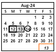 District School Academic Calendar for Vista Alternative for August 2024