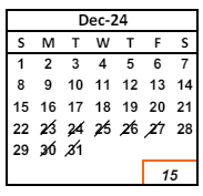District School Academic Calendar for Chadbourne (joshua) Elementary for December 2024