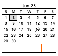 District School Academic Calendar for Patterson Elementary for June 2025