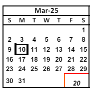 District School Academic Calendar for Vista Alternative for March 2025
