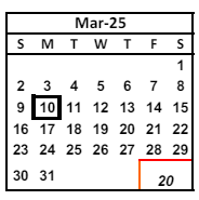 District School Academic Calendar for Hirsch (O. N.) Elementary for March 2025