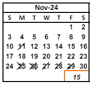 District School Academic Calendar for Patterson Elementary for November 2024