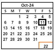District School Academic Calendar for Patterson Elementary for October 2024