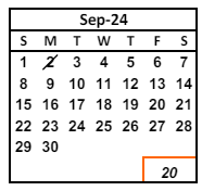 District School Academic Calendar for Weibel (fred E.) Elementary for September 2024