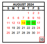 District School Academic Calendar for Sunnyside High for August 2024