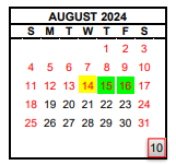 District School Academic Calendar for Tenaya Middle for August 2024