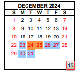 District School Academic Calendar for Columbia Elementary for December 2024