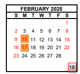 District School Academic Calendar for Starr Elementary for February 2025