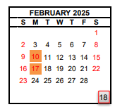 District School Academic Calendar for Wawona Middle for February 2025