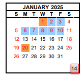 District School Academic Calendar for Kings Canyon Middle for January 2025