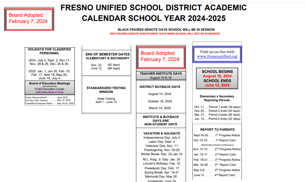 District School Academic Calendar Key for Storey Elementary