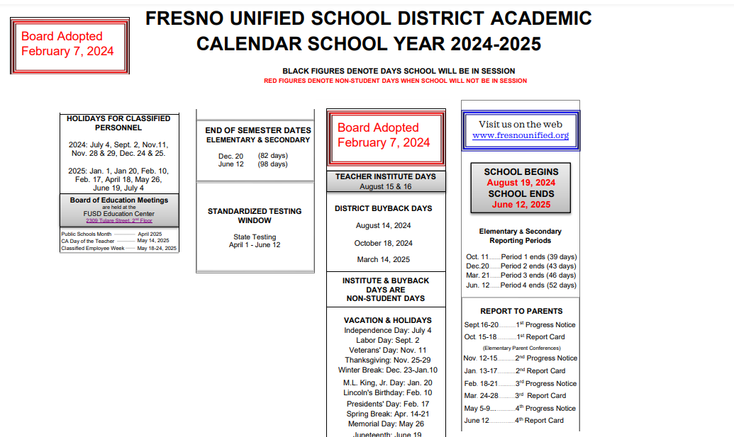 District School Academic Calendar Key for Roeding Elementary