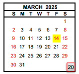 District School Academic Calendar for Sequoia Middle for March 2025