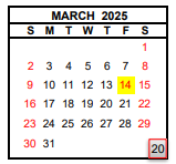 District School Academic Calendar for Yosemite Middle for March 2025