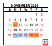District School Academic Calendar for Valley Preparatory Academy Charter for November 2024