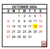 District School Academic Calendar for Wishon Elementary for October 2024