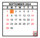 District School Academic Calendar for Wishon Elementary for September 2024