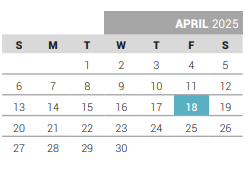 District School Academic Calendar for Borchardt Elementary for April 2025