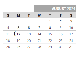 District School Academic Calendar for Pioneer Heritage Middle School for August 2024