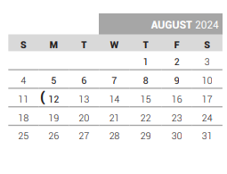 District School Academic Calendar for Bright Elementary for August 2024