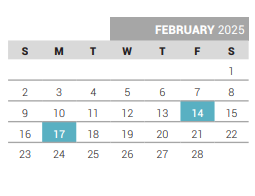 District School Academic Calendar for Bledsoe Elementary for February 2025