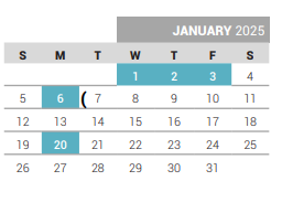 District School Academic Calendar for Riddle Elementary for January 2025
