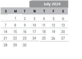 District School Academic Calendar for Bright Elementary for July 2024