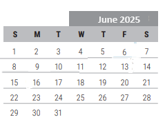 District School Academic Calendar for Riddle Elementary for June 2025