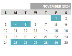 District School Academic Calendar for Boals Elementary for November 2024