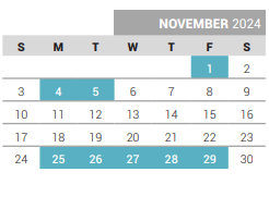 District School Academic Calendar for Bledsoe Elementary for November 2024