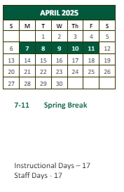 District School Academic Calendar for Fulton County High School for April 2025