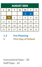 District School Academic Calendar for Fulton County High School for August 2024