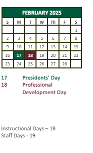 District School Academic Calendar for Fulton County High School for February 2025