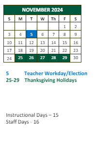 District School Academic Calendar for Fulton County High School for November 2024
