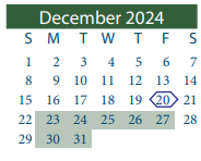 District School Academic Calendar for Pyburn Elementary for December 2024