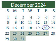 District School Academic Calendar for Cunningham Middle for December 2024