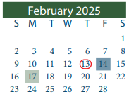 District School Academic Calendar for Galena Park Elementary for February 2025