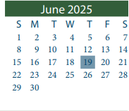 District School Academic Calendar for Jacinto City Elementary for June 2025