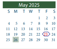 District School Academic Calendar for Pyburn Elementary for May 2025