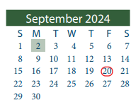 District School Academic Calendar for Cimarron Elementary for September 2024