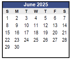 District School Academic Calendar for Charles O Stones Intermediate Ctr for June 2025