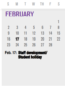 District School Academic Calendar for P I P for February 2025